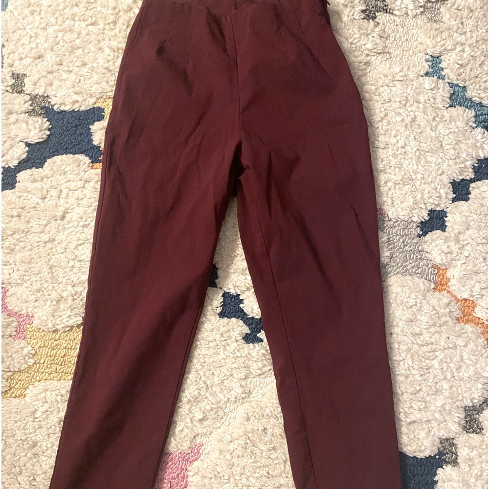 Burgundy Time and Tru Women's Slim Dress Pants